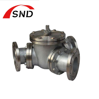 Valve à bille à bride en acier au carbone à 3 voies pour ports industriels Taille 1/8 