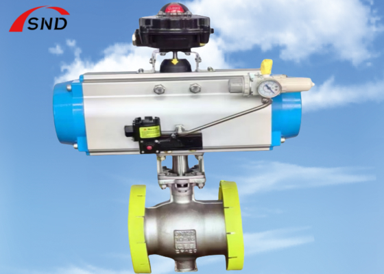 Pneumatic Flange Stainless Steel CF8 Ball Valve DN50 For Industrial Use
